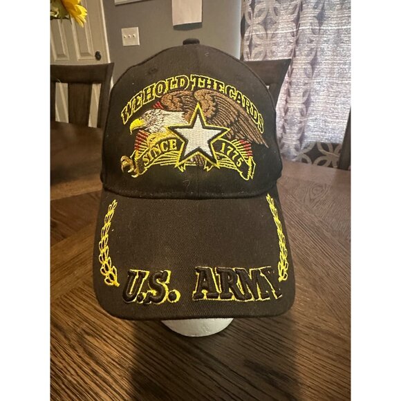 U.S. Army Embroidered Cap We Hold The Cards Since 1775 Eagle Crest Black Adjusta - Picture 6 of 10